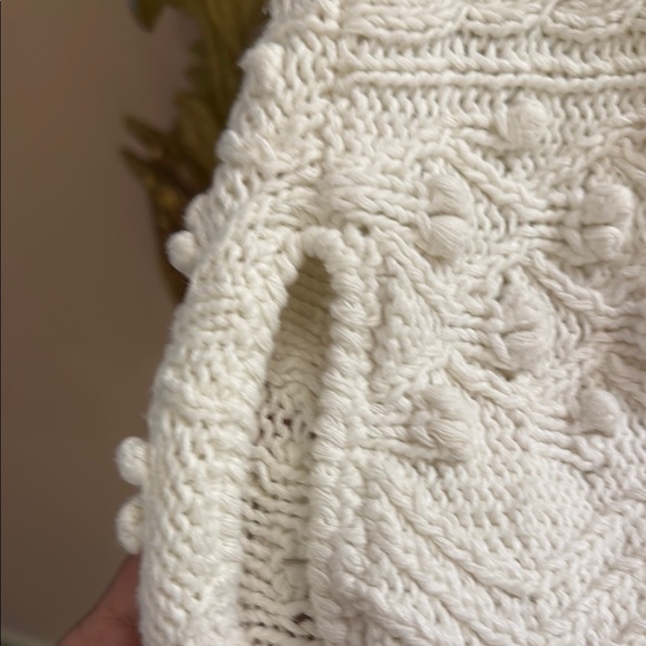Elegant Cream Cable Knit Hand Knit Tunic - Picture 4 of 6